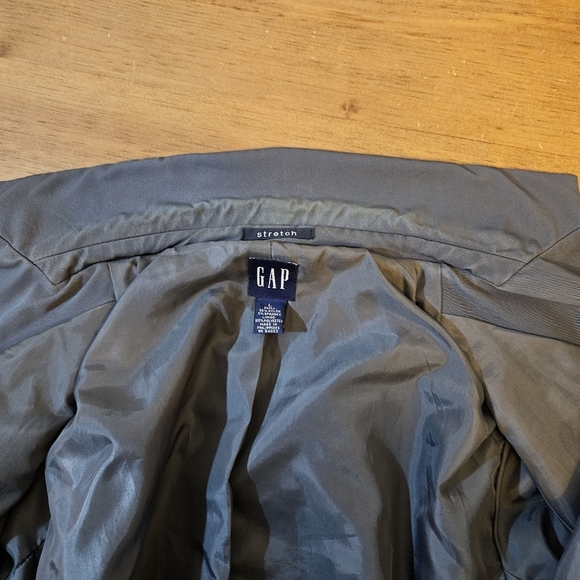 The Gap Vintage (2000) Womens Stretch Trench Coat Gray Large - Picture 9 of 10